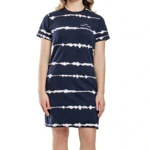 NWOT Lazypants Navy White Tie-Dye T-Shirt Dress Top Size XS